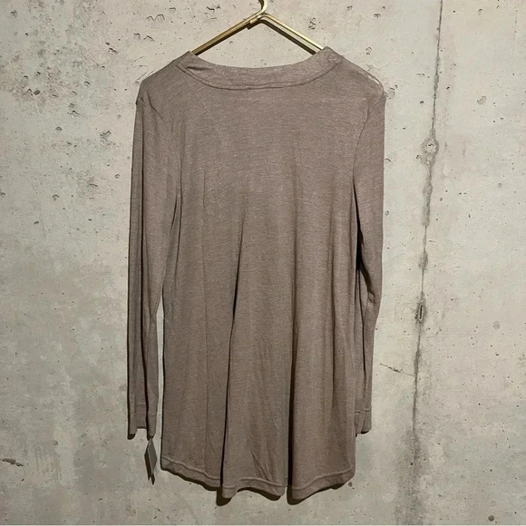 NWT Natori Speckled Interlock Long Sleeve Top Tan Brown SIZE Medium M - Picture 6 of 8